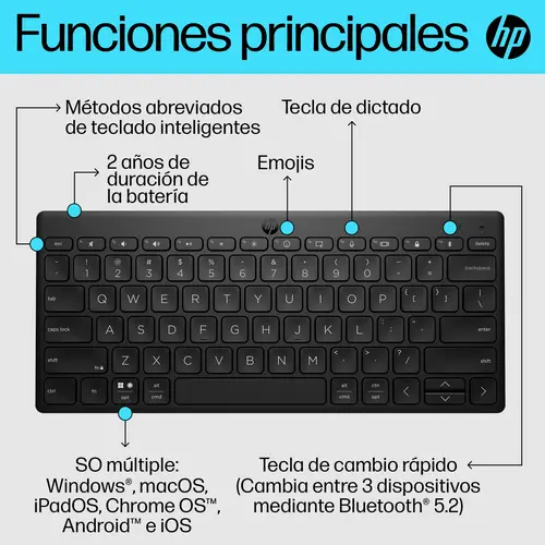 Teclado multidispositivo compacto 350 con Bluetooth - Imagen 7