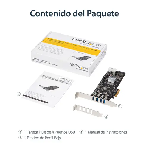 Adaptador Tarjeta PCI Express PCI-E 4 Puertos USB 3.0 UASP 2 Canales de 5Gbps con Alimentación Molex SATA - Imagen 13
