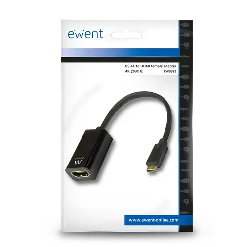 EW9823 adaptador de cable de vídeo 0,15 m USB Tipo C HDMI tipo A (Estándar) Negro - Imagen 3