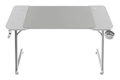 MGD-X120, Mesa Gaming Ergonómica, Superficie en Fibra de Carbono, Estructura Metálica, Alfombrilla XXL, Soporte Auriculares y Bebida, Gestión Cableado, Escritorio PC 120x60cm, Blanco - Imagen 3