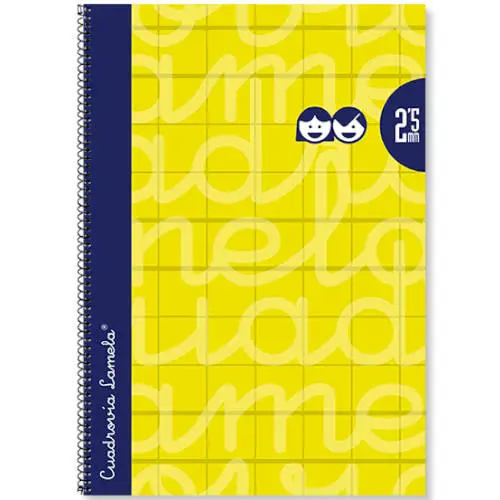 CUADERNO FOLIO FORRADO RAYADO 4 MM AMARILLO LAMELA 7FTE04AM