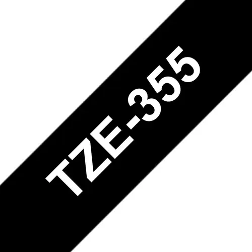 TZE-355 cinta para impresora de etiquetas Blanco sobre negro - Imagen 1