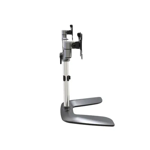 Soporte VESA de Escritorio para Dos Monitores - Soporte Ergonómico para Pantallas hasta 32" con Montaje VESA - Soporte Articulado Autoportante - Altura ajustable - Plata - Imagen 5