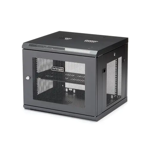 Armario Rack de Pared para Servidores 9U 19"4 Columnas y Estante 1U - Rack de Servidores de Montaje en Pared - Rack Ventilado para Equipo de Red - Imagen 1