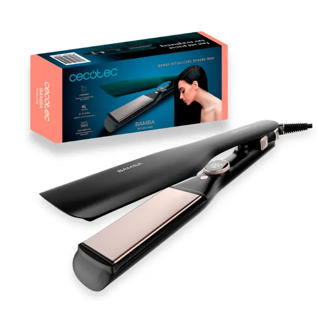 Bamba RitualCare Sphere Max Plancha de pelo Caliente Negro 1,8 m