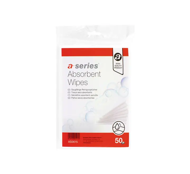 PACK 50 TOALLAS A-SERIES SECAS ABSORB. AS0615