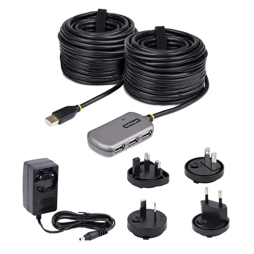Hub Extensor USB - Concentrador USB con Cable de Extensión de 24m - Cable Alargador USB con Ladrón USB - Repetidor USB Activo o Alimentado por el Bus - Fuente 10W - Imagen 5