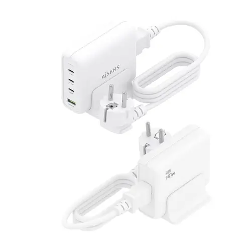 Cargador Sobremesa GaN 140W, 3x USB-C PD3.1 QC4.0 QC5.0, 1x USB-A QC3.0, Blanco - Imagen 3
