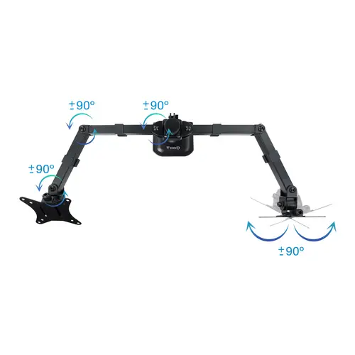 Soporte de Mesa para 2 Pantallas 17"-27", Negro - Imagen 3