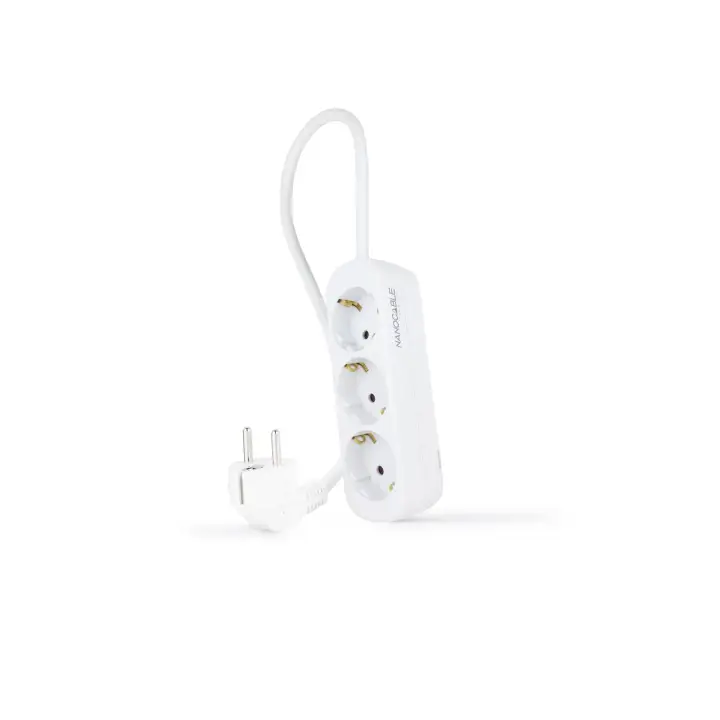 Regleta de Enchufes con 3 Tomas, 1.4 m, Blanco