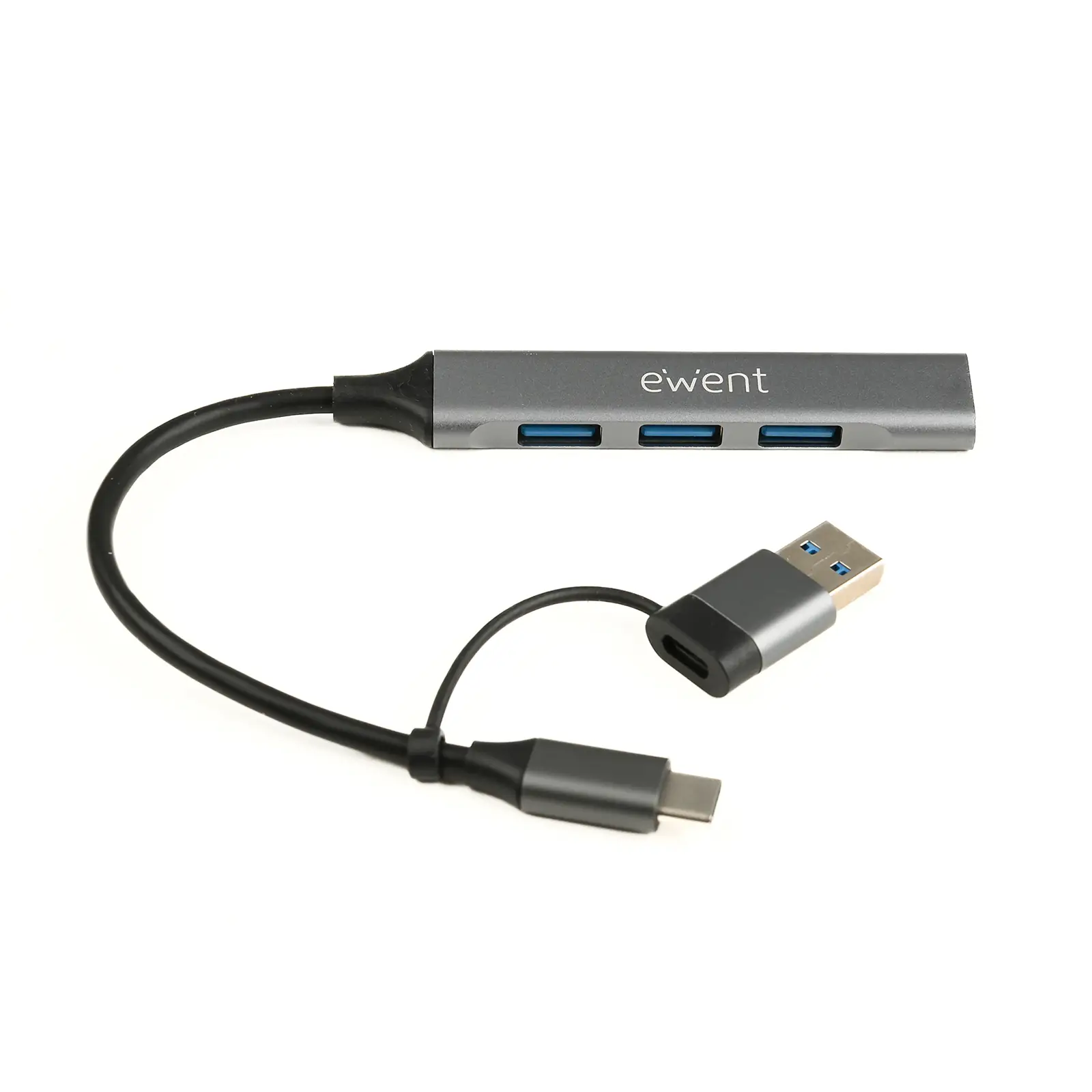 EW1154 hub de interfaz USB 3.2 Gen 1 (3.1 Gen 1) Type-A + Type-C Gris