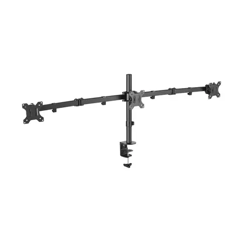 Soporte De Mesa Eco Giratorio E Inclinable Para 3 Monitores 7kg (3 Pivotes, 2 Brazos) De 13-27, Negro - Imagen 3