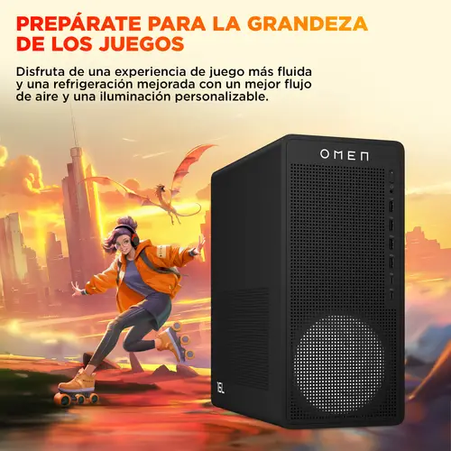 OMEN 16L Gaming Desktop PC TG03-0090ns PC AMD Ryzen 5 16 GB DDR5-SDRAM 1 TB SSD NVIDIA GeForce RTX 5060 Windows 11 Home Torre Negro - Imagen 9