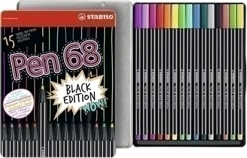 ROTUL.STABILO PEN 68 CAJA METALICA de 15 - Pack de 5 unidades