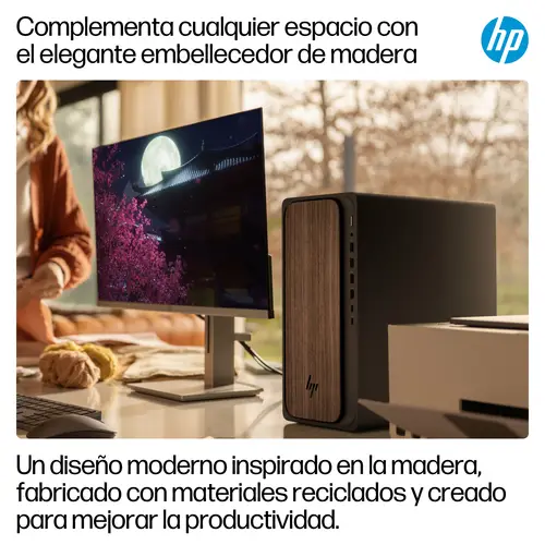 OmniDesk Desktop AI M03-0012ns PC Intel Core Ultra 5 225 16 GB DDR5-SDRAM 1 TB SSD Windows 11 Home Torre AI PC Madera, Negro - Imagen 9