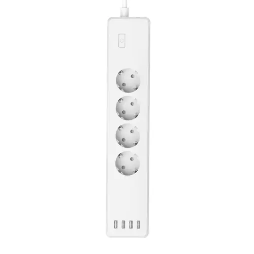 Regleta Inteligente WiFi con 4 enchufes y 4 USB (Enchufe múltiple sin hub/Gateway, con USB, 4 enchufes, con protección contra sobrecarga, Control por aplicación y Voz, 10 A), Color Blanco - Imagen 2