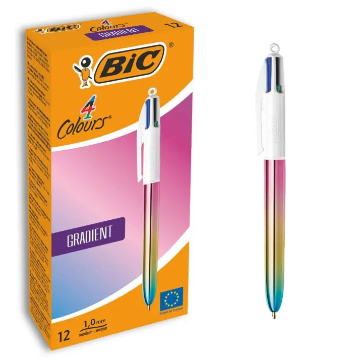 511034 bolígrafo Negro, Azul, Verde, Rojo Bolígrafo de punta retráctil con pulsador Medio 12 pieza(s)