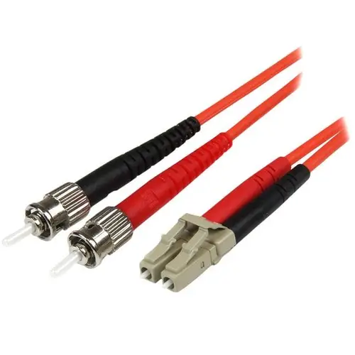 Cable Adaptador de Red de 5m Multimodo Dúplex Fibra Óptica LC-ST 50/125 - Patch Duplex - Imagen 1