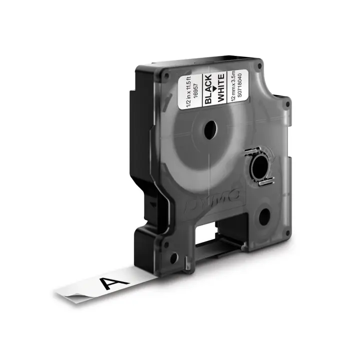 D1 - Etiquetas Durable - Negro sobre blanco - 12mm x 5.5m