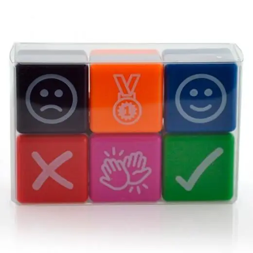 OFFICE BOX SELLOS DE MOTIVACIÓN ICONS 2,5X2,5CM COLORES SURTIDOS PACK 6 UD