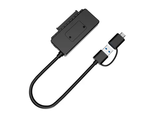 ABBY21B cambiador de género para cable USB Type-A SATA 22-pin Negro - Imagen 3