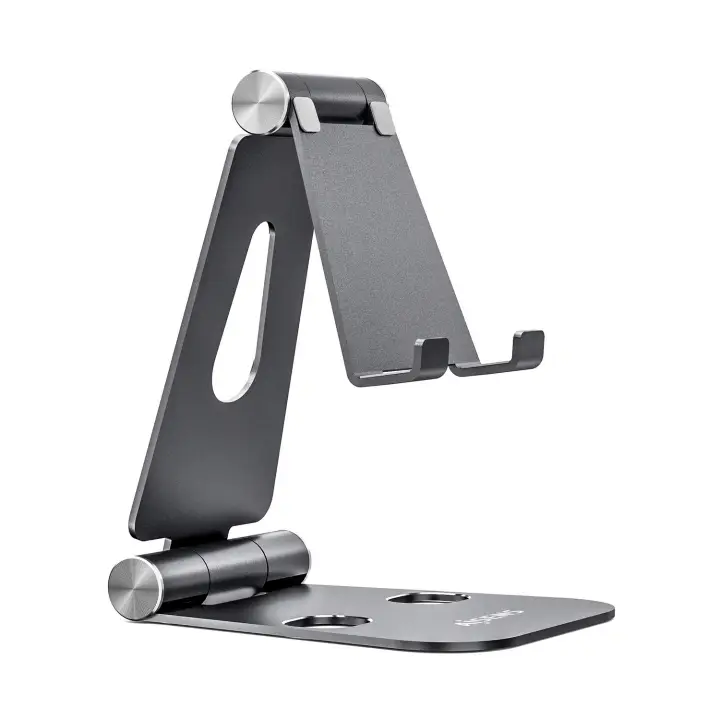 Soporte De Sobremesa Tamaño XL Ajustable (2 Pivotes) Para Movil / Tablet, Gris