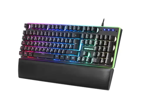 MK320ES, Teclado Gaming H-Mech, 13 Modos RGB y Halo, Reposamuñecas Acolchado, Antighosting, Idioma Español, Color Negro - Imagen 2