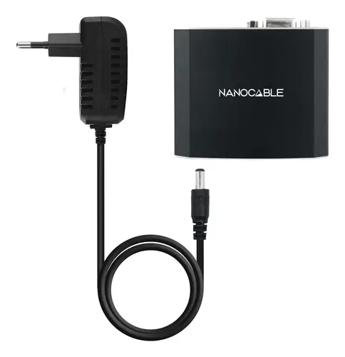 Conversor SVGA+Audio a HDMI con Alimentación, SVGA/H+Jack 3.5/H-HDMI A/H, Negro - Imagen 3