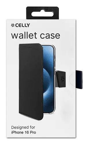 WALLY1079 funda para teléfono móvil 16 cm (6.3") Funda cartera Negro - Imagen 2