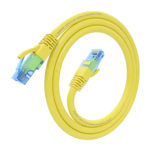 Cable De Red Latiguillo RJ45 Cat.6 UTP AWG26 CCA, Amarillo, 0.5 m - Imagen 2