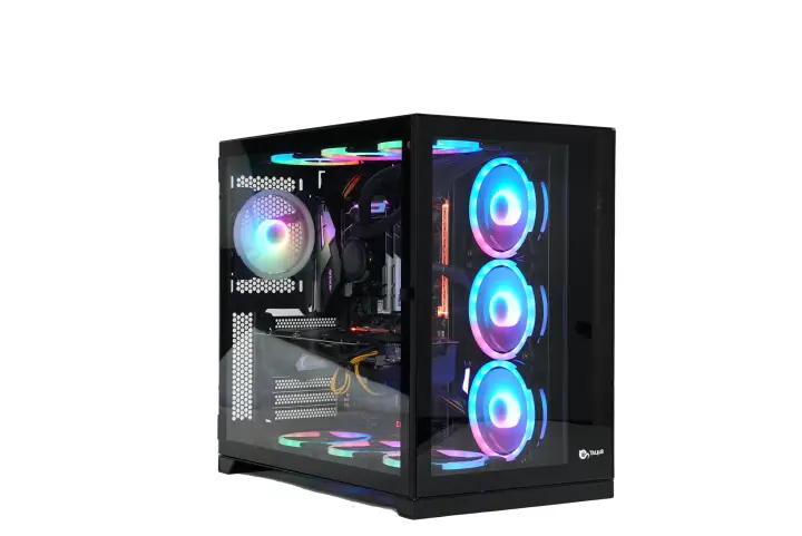 Caja Atx gaming Zeus black RGB cristal templado USB 3.0 Escritorio Negro