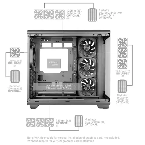 MCREVMAX carcasa de ordenador Midi Tower Negro - Imagen 12