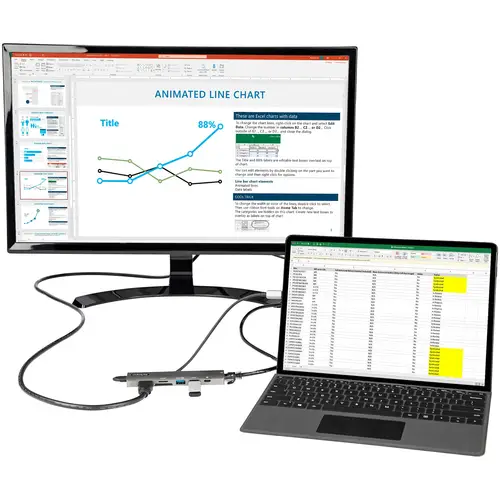 Adaptador Multipuertos USB C - Docking Station USB Tipo C a HDMI 2.0 4K 60Hz - Entrega de Alimentación 100W Pass-through - SD - MicroSD - Hub USB 3.0 de 2 Puertos - GbE - con Cable 30cm - Imagen 4