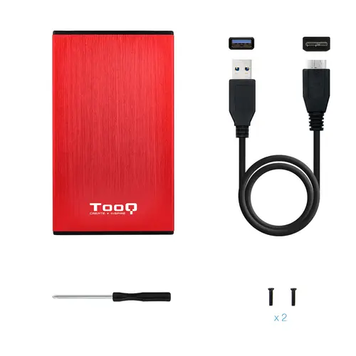 TQE-2527R caja para disco duro externo 2.5" Caja de disco duro (HDD) Negro, Rojo - Imagen 6