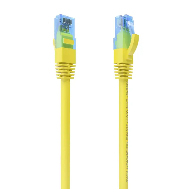 Cable De Red Latiguillo RJ45 Cat.6 UTP AWG26 CCA, Amarillo, 1.5 m