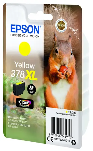 Squirrel Singlepack Yellow 378XL Claria Photo HD Ink - Imagen 3