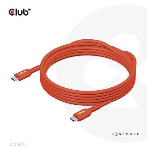 Cable certificado USB2 tipo C bidireccional USB-IF Datos 480 Mb, PD 240 W (48 V/5 A) EPR M/M 3 m/9,84 pies - Imagen 4