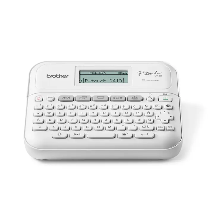 PT-D410 impresora de etiquetas Transferencia térmica 180 x 180 DPI 20 mm/s Alámbrico TZe QWERTY