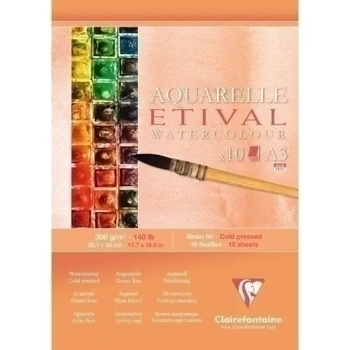 BLOC DIBUJO CLAIR.ETIVAL ACUARELA A3 300 - Pack de 5 unidades