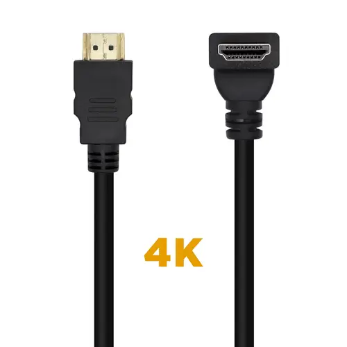 Cable HDMI V2.0 Acodado Premium Alta Velocidad / HEC 4K@60Hz 18Gbps, A/M-A/M, Negro, 1.0m - Imagen 3