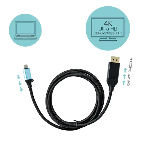 USB-C DisplayPort Cable Adapter 4K / 60 Hz 150cm - Imagen 5