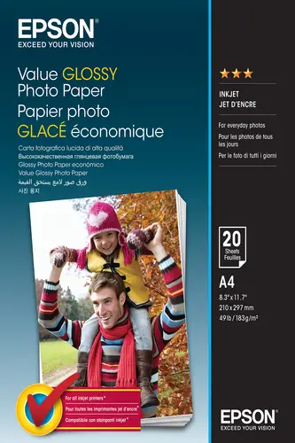 Value Glossy Photo Paper - A4 - 20 Hojas - Imagen 1