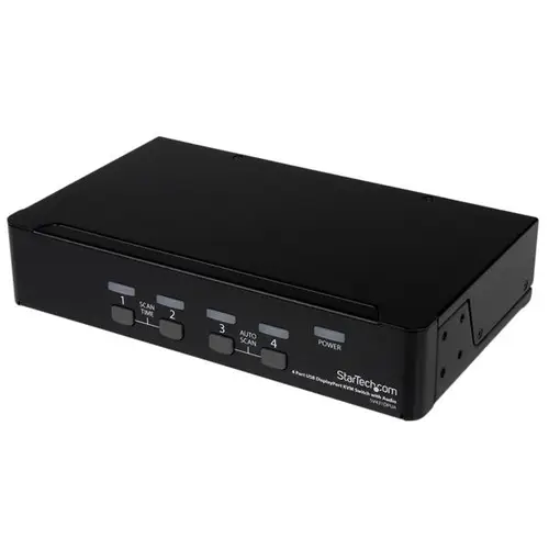 Conmutador Switch KVM 4 puertos Vídeo DisplayPort DP Hub Concentrador USB 2.0 Audio - 2560x1600 - Imagen 1