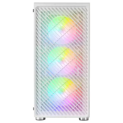 MC-F, Semitorre Gaming ATX, Ventana Completa Cristal Templado, Frontal Metal-Mesh, 4X Ventiladores ARGB 120mm, Blanco - Imagen 2