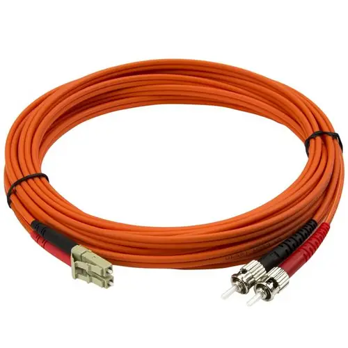 Cable Adaptador de Red de 5m Multimodo Dúplex Fibra Óptica LC-ST 50/125 - Patch Duplex - Imagen 2