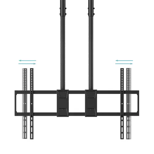 Soporte de Techo Extensible con doble mástil para Pantallas 60-120", Negro - Imagen 3