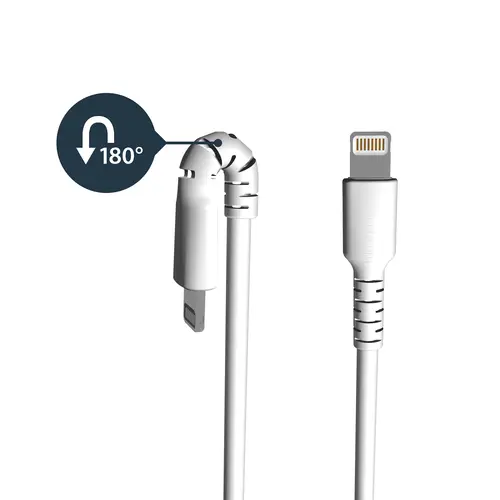 Cable Resistente USB-A a Lightning de 2 m Blanco - Cable de Alimentación y Sincronización USB Tipo A a Lightning con Fibra de Aramida Robusta - Con Certificación MFi de Apple - iPad/iPhone 12 - Imagen 2