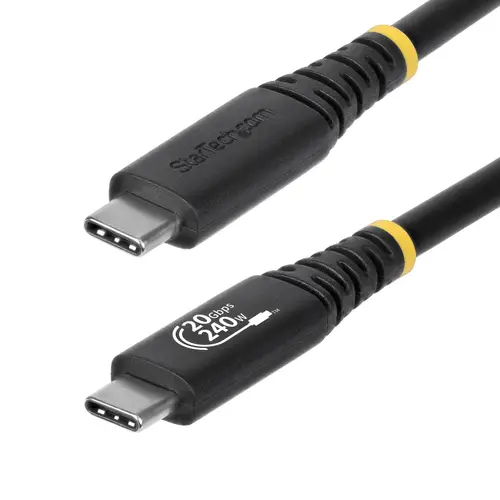 Cable USB4 2m - Cable USB-C Certificado USB-IF - 20Gbps - PD 240W EPR - 4K120 - DP 1.4 - Cable USB Tipo C - Recubrimiento de TPE - Negro - Imagen 1