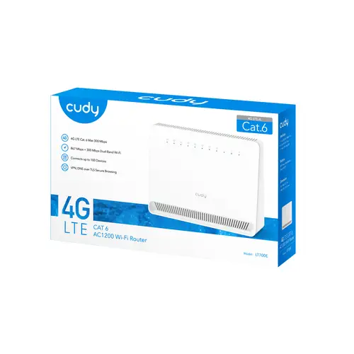 4G Cat 6 AC1200 Wi-Fi Router, LT700E 1.0 router inalámbrico Gigabit Ethernet Doble banda (2,4 GHz / 5 GHz) Blanco - Imagen 5