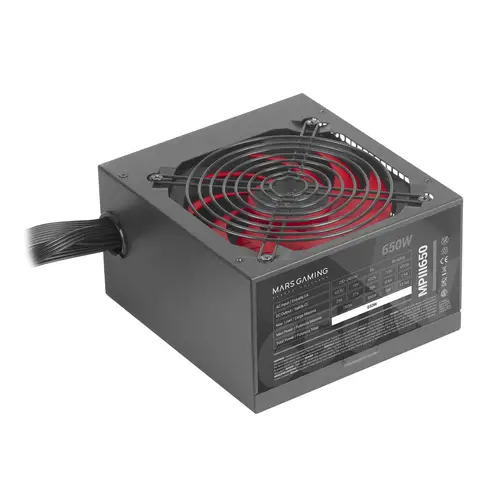MPIII650, Fuente Alimentación PC ATX 650W, 5 Años de Garantía, 85% Eficiencia, Sistema Digital APFC, Ventilador FDB 120mm AI-RPM, Tecnologías DC-DC y SMD, Cables Planos Extralargos, Negro - Imagen 2